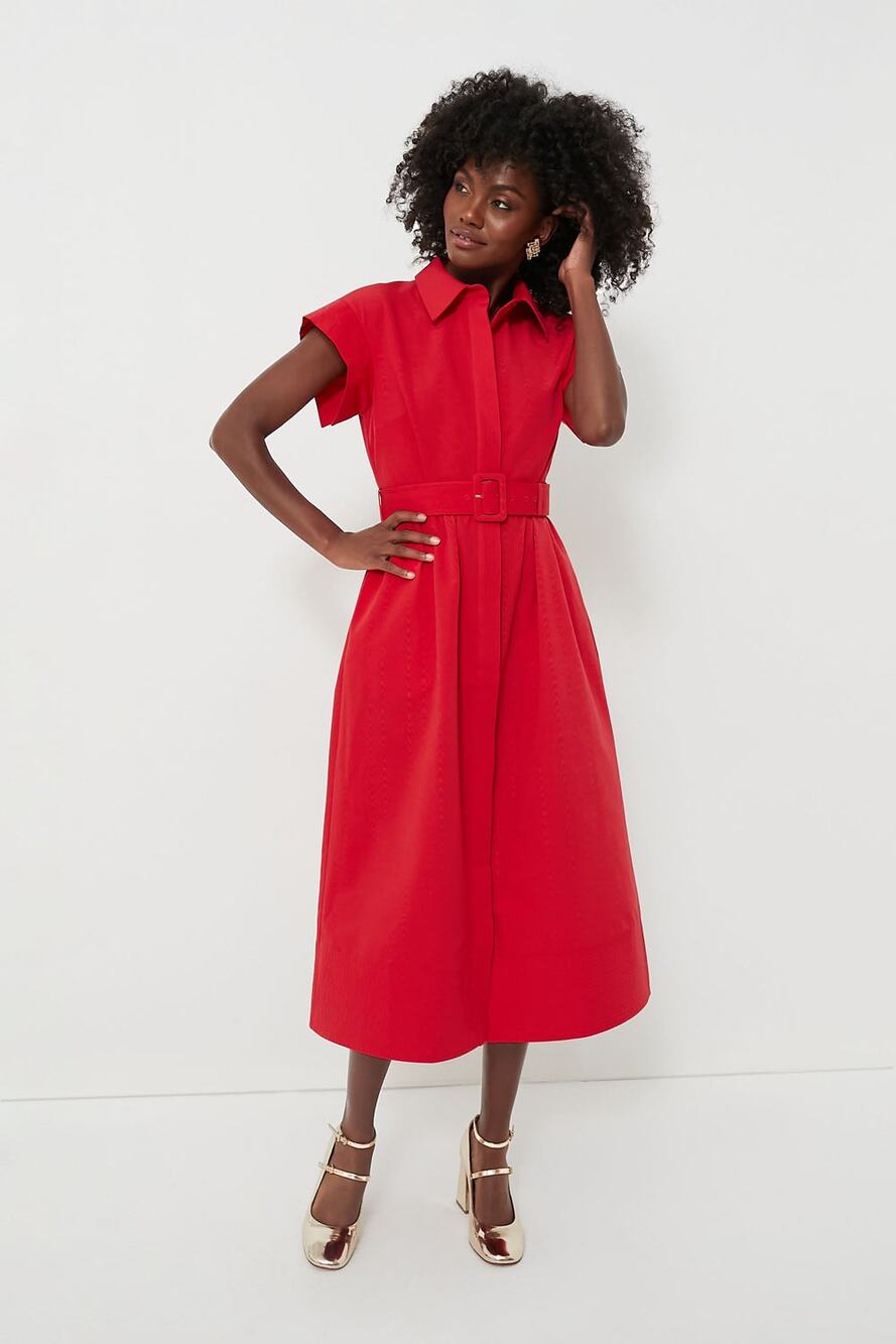 Tuckernuck Red Chloe Midi Dress NWT